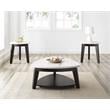 Francis White Marble Top Cocktail Table with Black Base