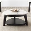 Francis White Marble Top Cocktail Table with Black Base