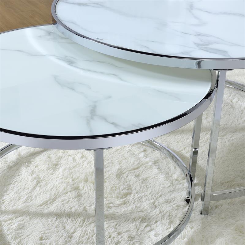 Steve Silver Rayne Faux Marble Nesting Cocktail Tables