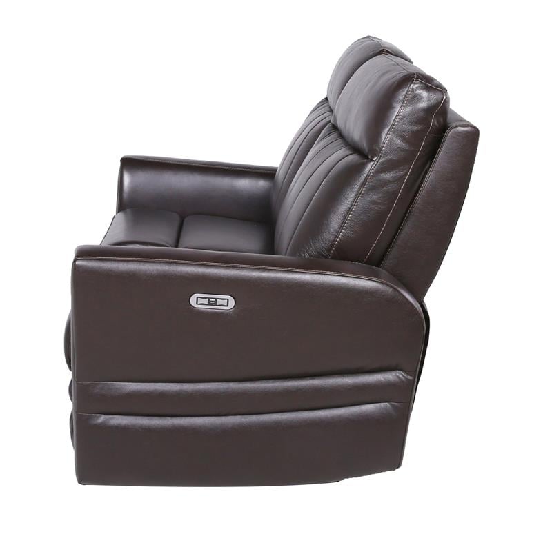 Coachella Brown Leather Power Recliner Loveseat