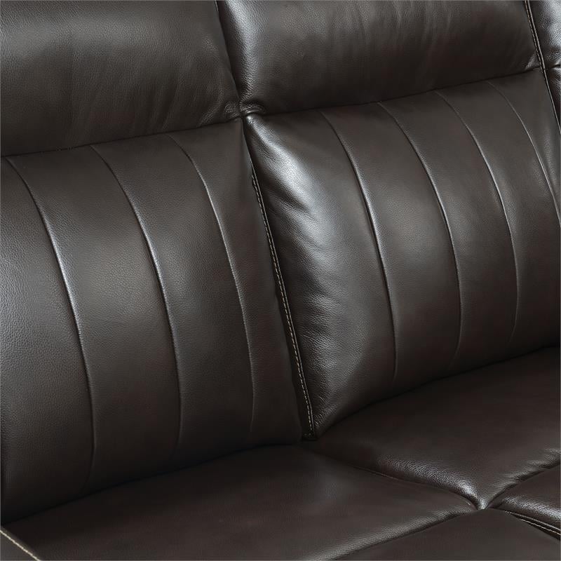 Coachella Brown Leather Power Recliner Loveseat