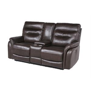 steve silver fortuna leather power recliner console loveseat