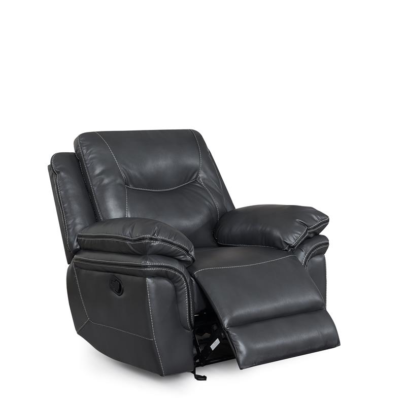 Steve Silver Isabella Gray Vinyl Recliner Chair