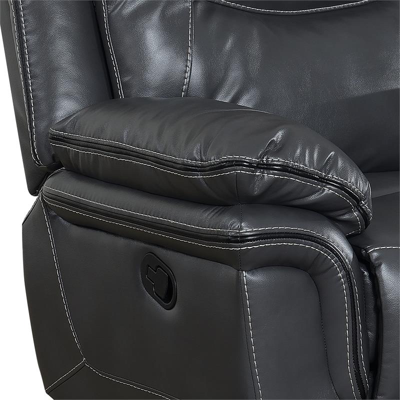 Steve Silver Isabella Gray Vinyl Recliner Chair