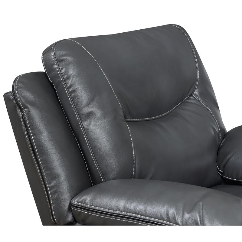 Steve Silver Isabella Gray Vinyl Recliner Chair