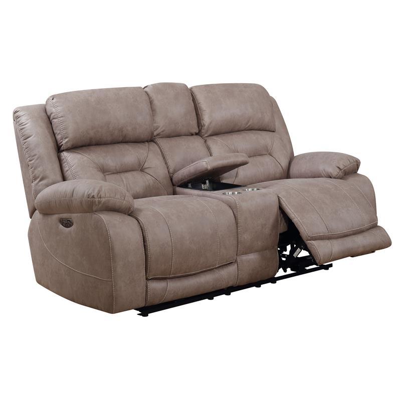Steve Silver Aria Desert Sand Power Recliner Console Loveseat