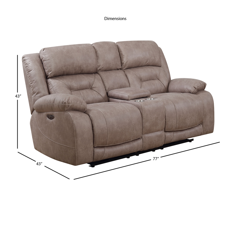 Steve Silver Aria Desert Sand Power Recliner Console Loveseat