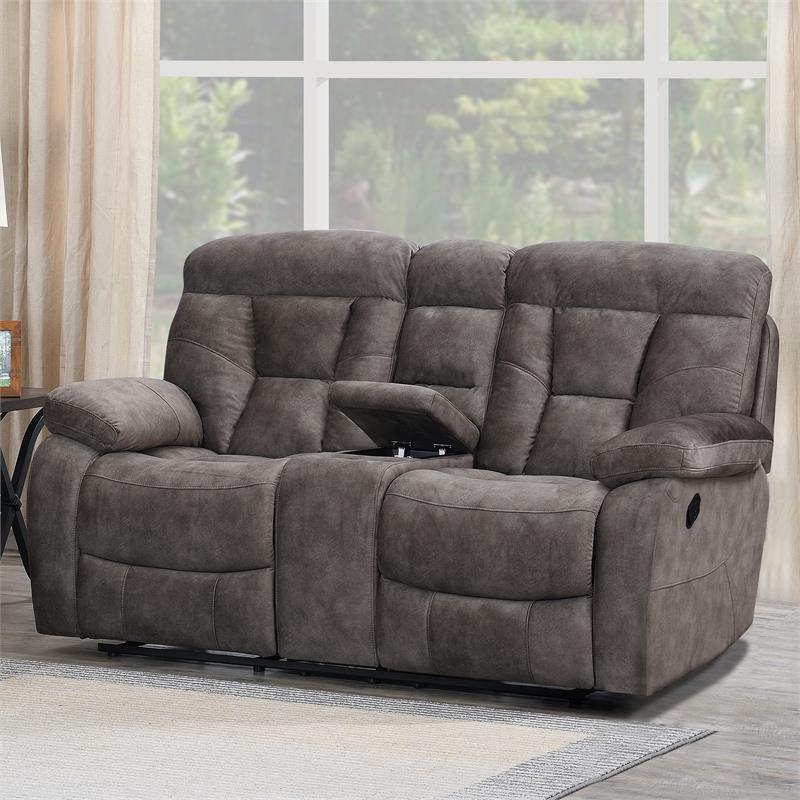 Steve Silver Bogata Mushroom Recliner Console Loveseat