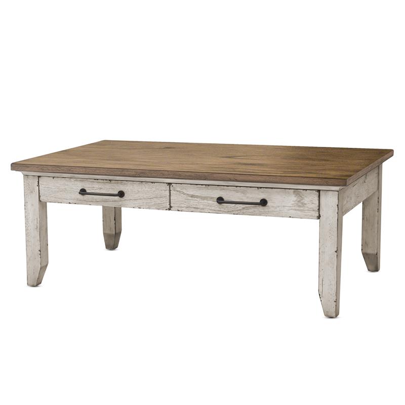 Steve Silver Bear Creek Rustic Ivory and Honey Finish Cocktail Table