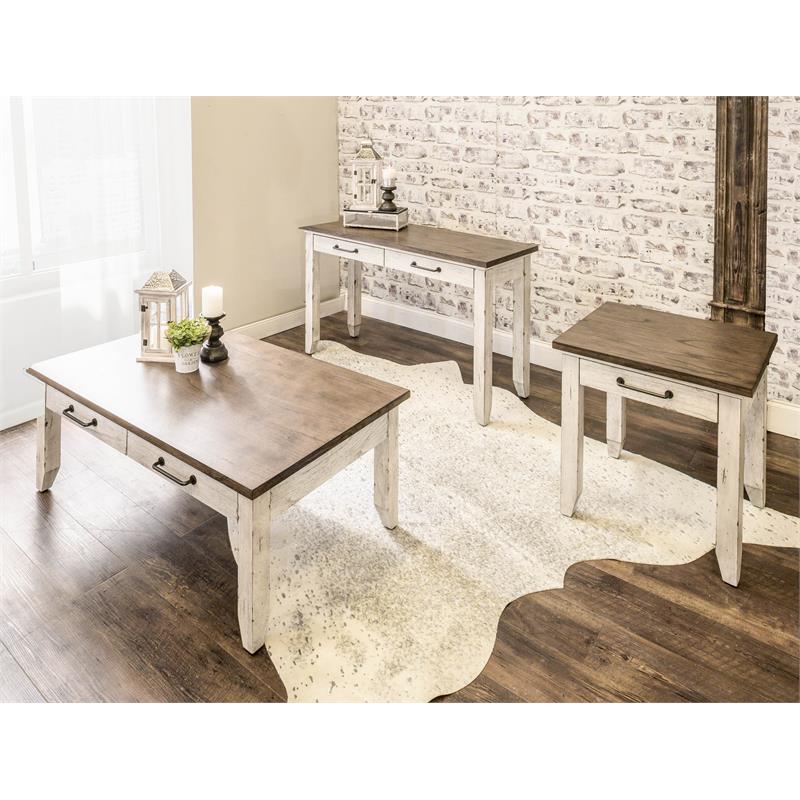 Steve Silver Bear Creek Rustic Ivory and Honey Sofa Table