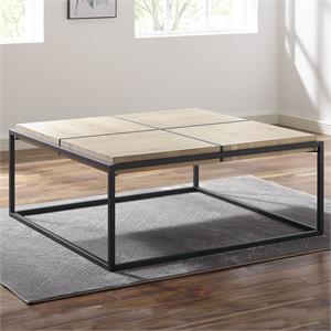 steve silver oaklee honey and dark grey finished mixed media coffee table