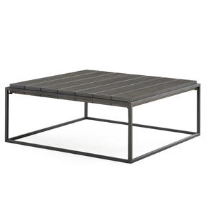Steve Silver Tekoa Walnut with Dark Gray Metal Base Mixed Media Coffee Table