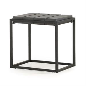 Steve Silver Tekoa Walnut with Dark Gray Metal Base Mixed Media End Table