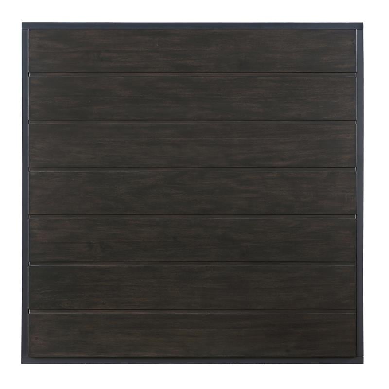 Steve Silver Tekoa Walnut with Dark Gray Metal Base Mixed Media End Table