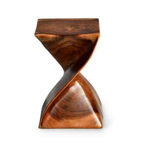 Paloma Natural Brown Wood Glaze Accent Side Table