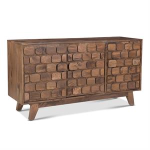 steve silver darby walnut finish solid wood accent server