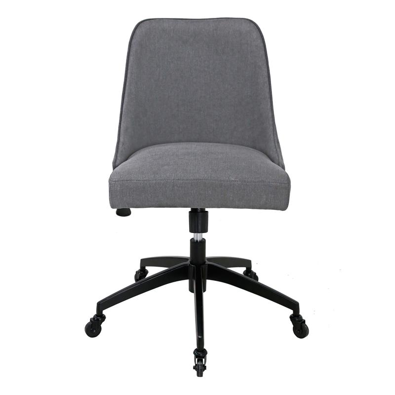 Steve Silver Kinsley Swivel Gray Upholstered Desk Chair