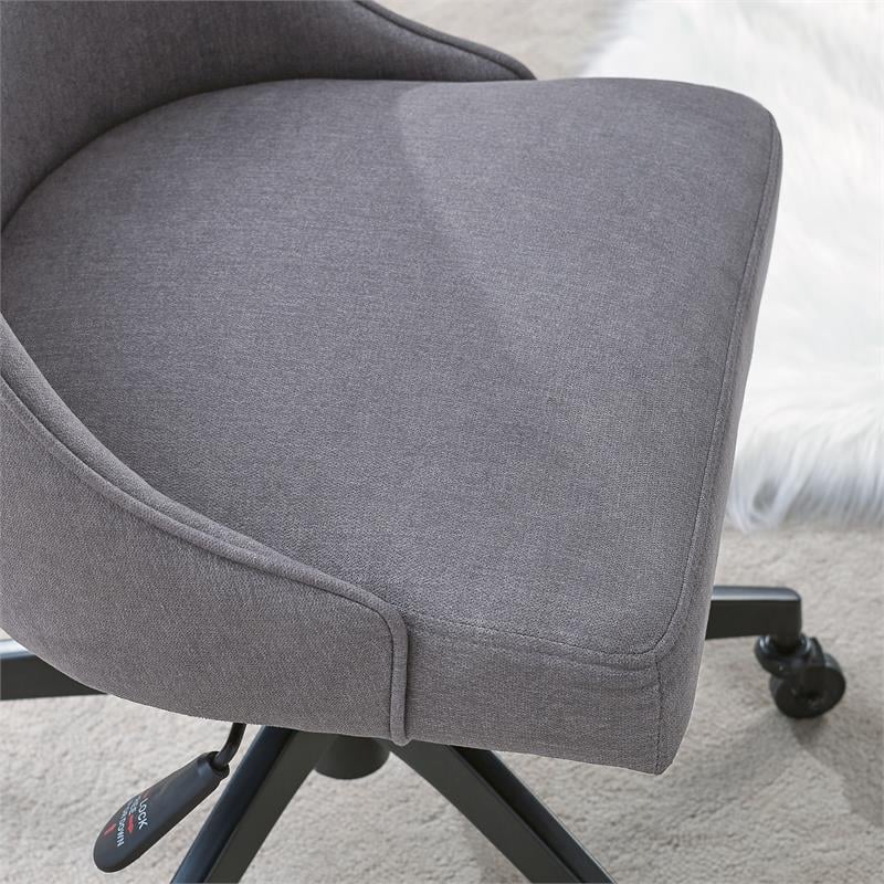 Steve Silver Kinsley Swivel Gray Upholstered Desk Chair