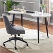 Steve Silver Kinsley Swivel Gray Upholstered Desk Chair