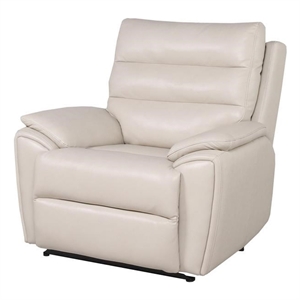 steve silver duval ivory leather power recliner chair