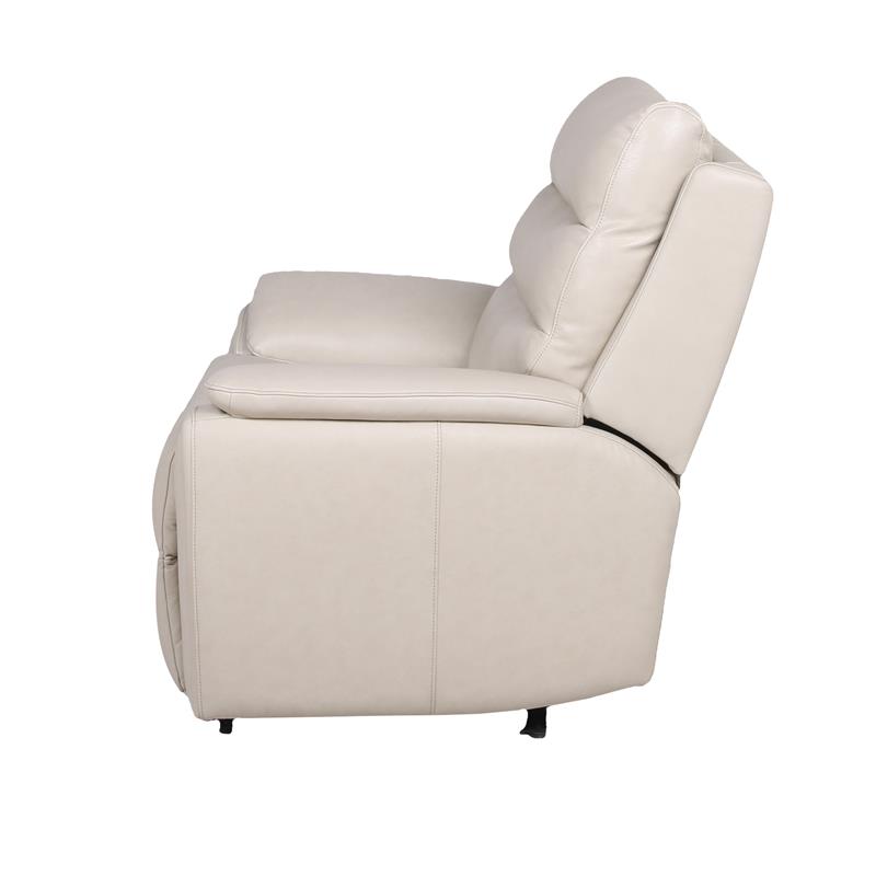 Steve Silver Duval Ivory Leather Power, Ivory Leather Recliner