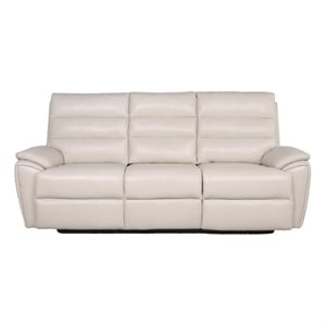 duval ivory leather power sofa