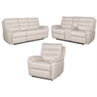 Steve Silver Duval Ivory Leather Sofa-Loveseat-and-Chair Set
