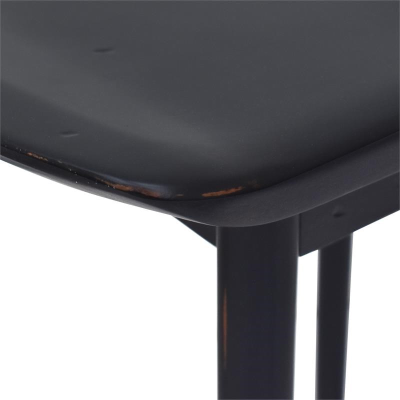 Steve Silver Hilton Black Solid Acacia Wood Counter Stool