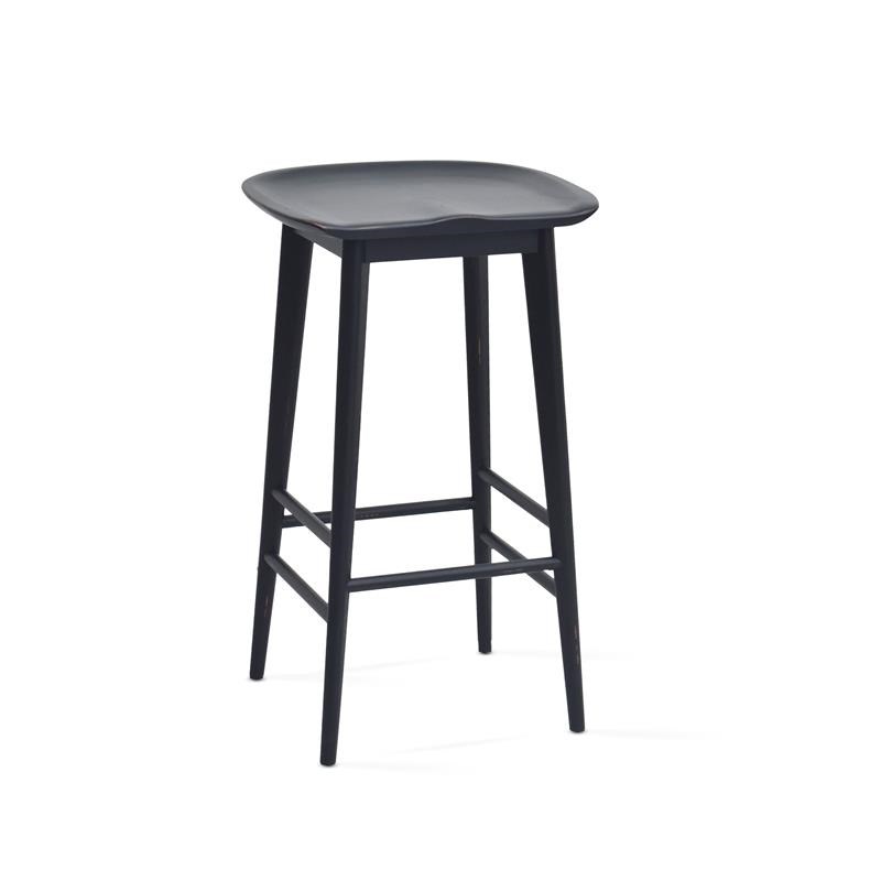 Steve Silver Hilton Black Solid Acacia Wood Counter Stool