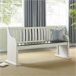 Steve Silver Joanna Two-Tone Ivory and Dark Oak Farmhouse Dining Bench with Back
