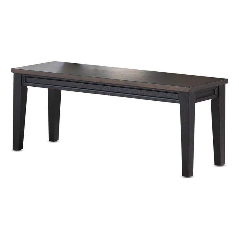 Raven Noir Two-Tone Ebony Back and Driftwood Dining Bench Solid wood