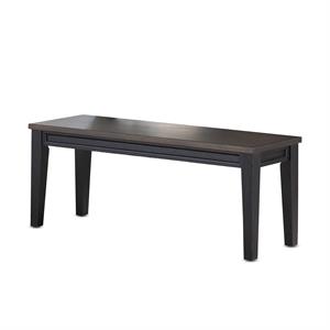 raven noir two-tone ebony back and driftwood dining bench solid wood