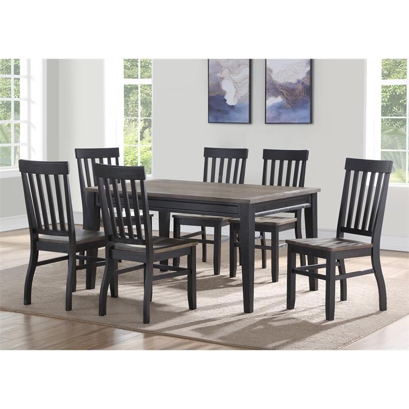 Steve Silver Raven Noir Multi-Color Dining Table in Black/Driftwood Finish