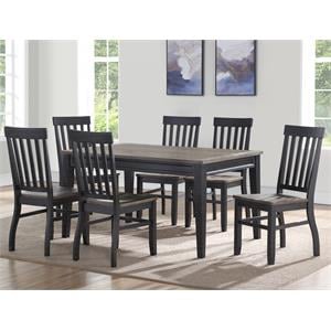 steve silver raven noir two-tone ebony and driftwood dining set