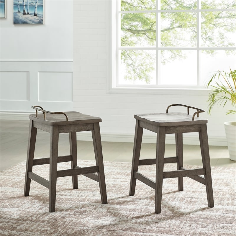 Ryan Rustic Smokey Oak Counter Height 5-Piece Dining Set