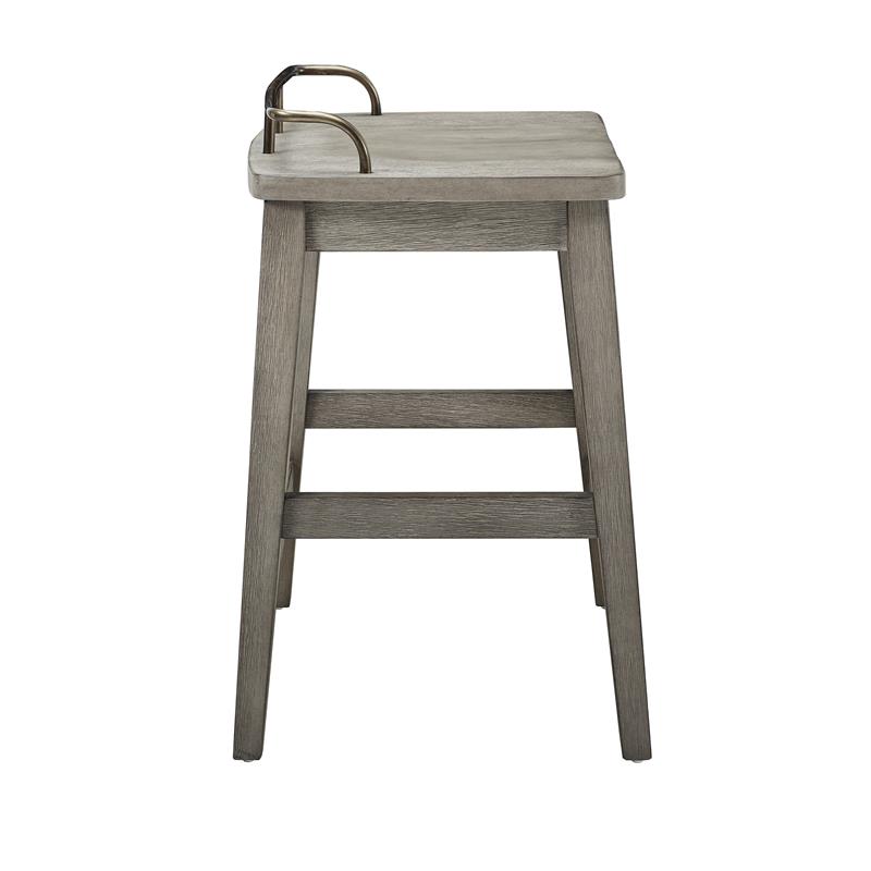 Ryan Rustic Smokey Oak Solid Wood Counter Stool