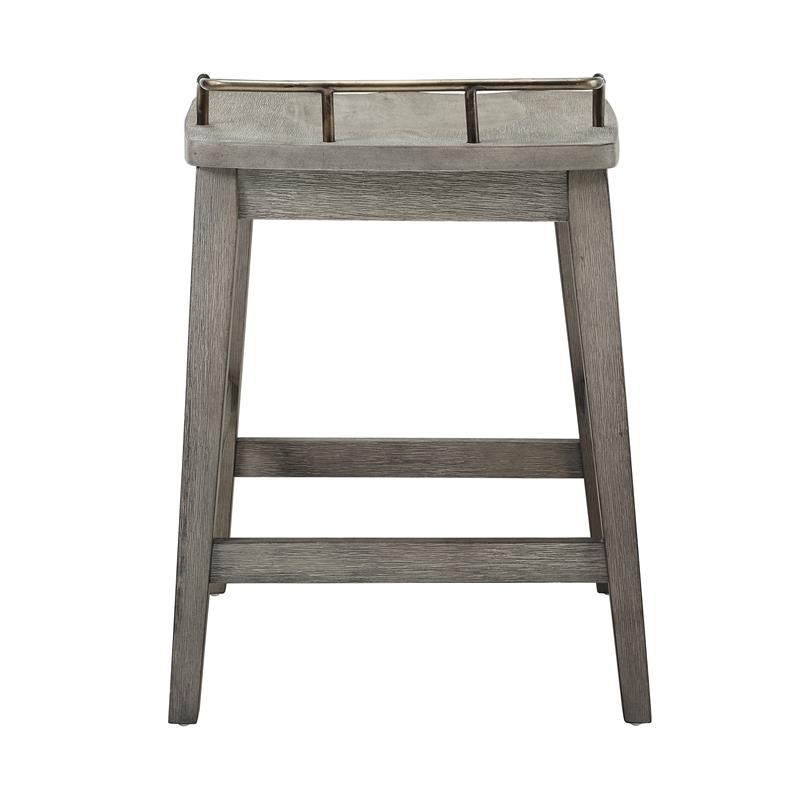 Ryan Rustic Smokey Oak Solid Wood Counter Stool