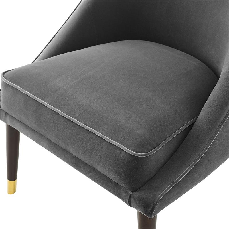 Steve Silver Avalon Velvet Accent Chair - Charcoal