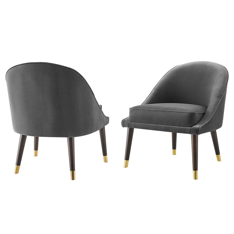 Steve Silver Avalon Velvet Accent Chair - Charcoal