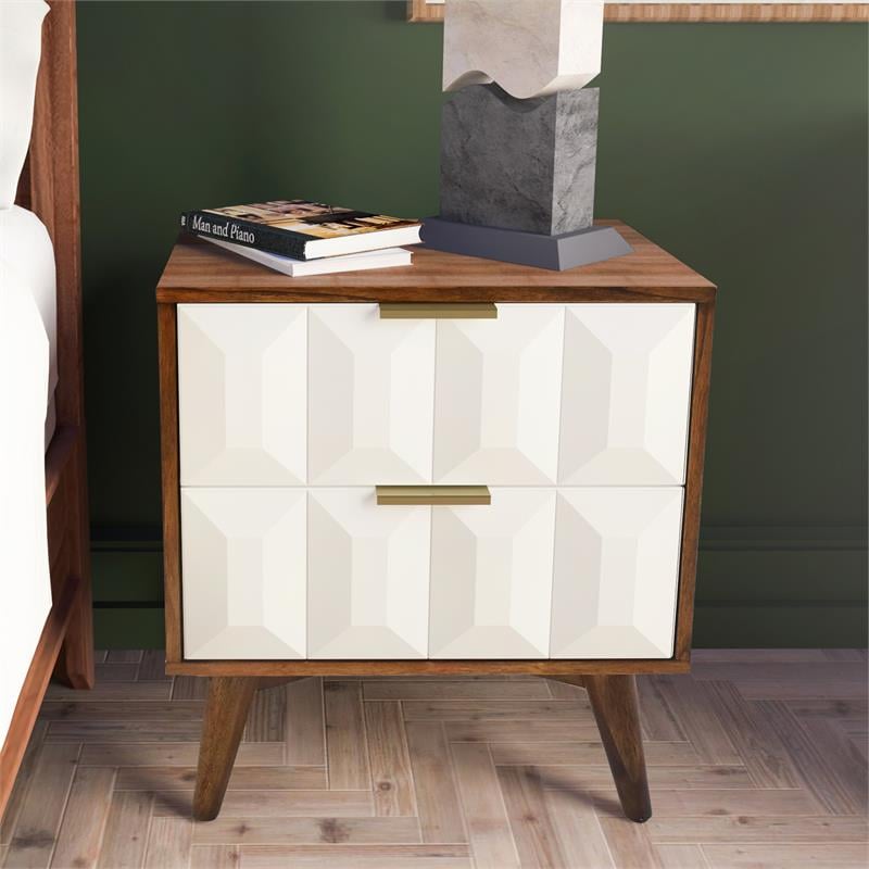 Ginny Burnished Walnut Solid Acacia Nightstand