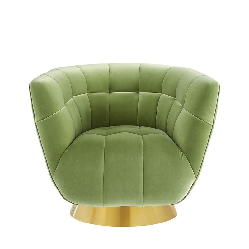 Steve Silver Hanna Velvet Swivel Chair - Green - HN850SACG