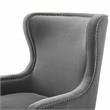 Steve Silver Rosco Modern Wingback Charcoal Velvet Accent Chair