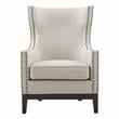 Steve Silver Roswell Beige Linen Accent Chair with Nailhead Trim