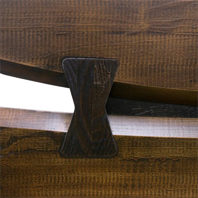 Steve Silver Pasco Solid Wood King Platform Bed in Distressed Cocoa