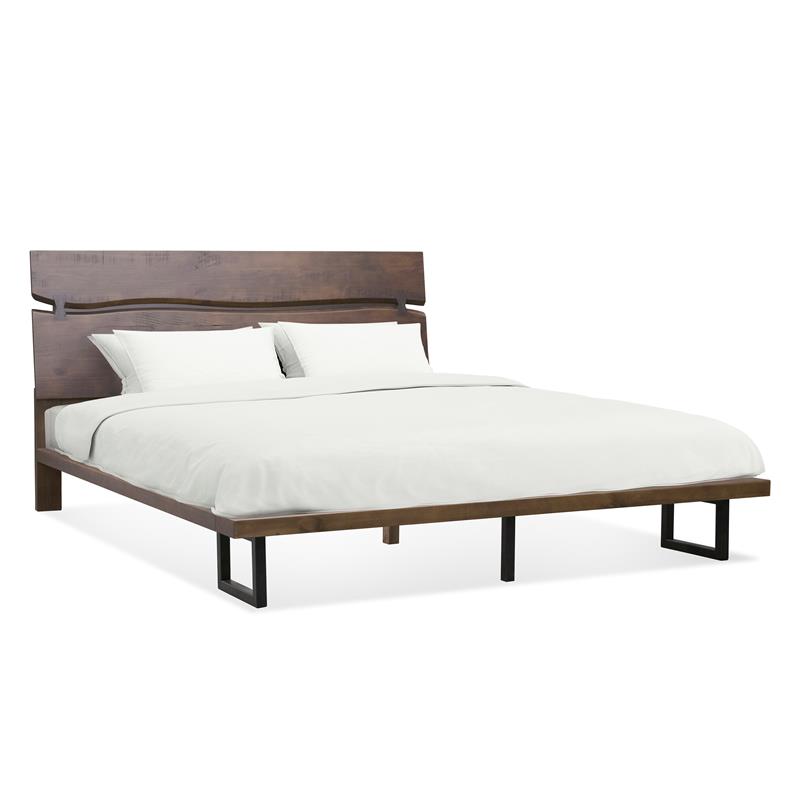 Steve Silver Pasco Solid Wood King Platform Bed in Distressed Cocoa