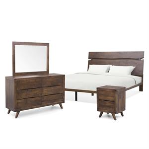 steve silver pasco 4 piece solid wood bedroom set in distressed cocoa