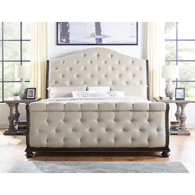 Steve Silver Rhapsody Multi-step Molasses Queen Wood  Sleigh Bed