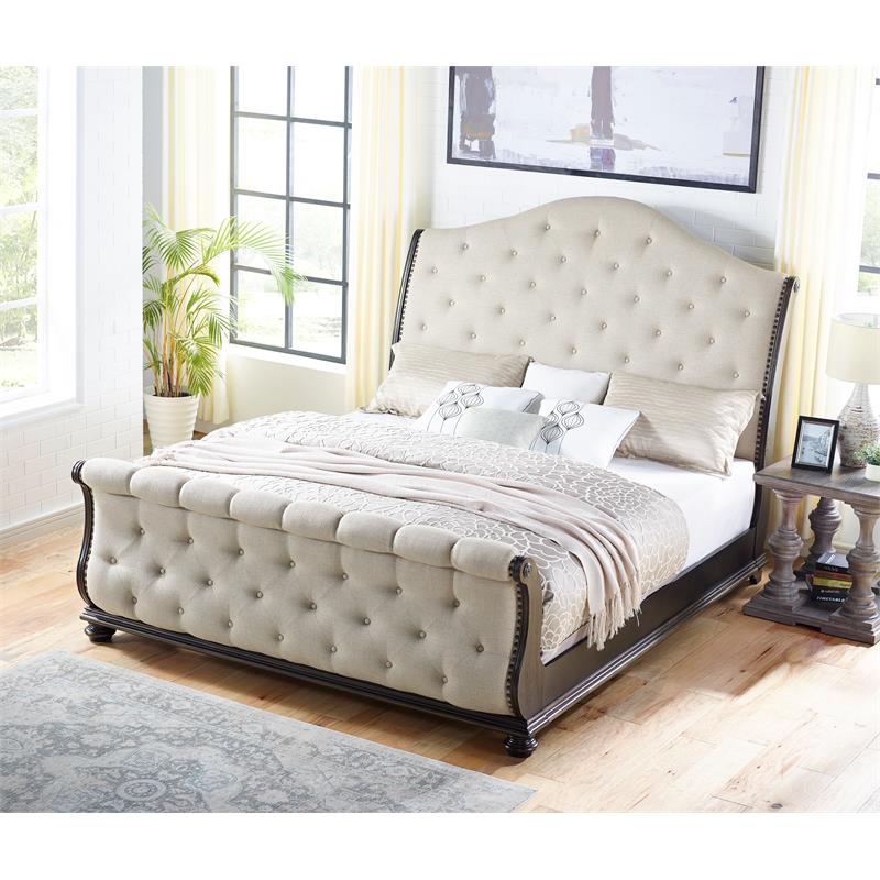 Steve Silver Rhapsody Multi-step Molasses King Wood 6-Piece Sleigh Bedroom Set