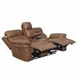 Steve Silver Brock Cinnamon Faux Leather Power Recliner Console Loveseat