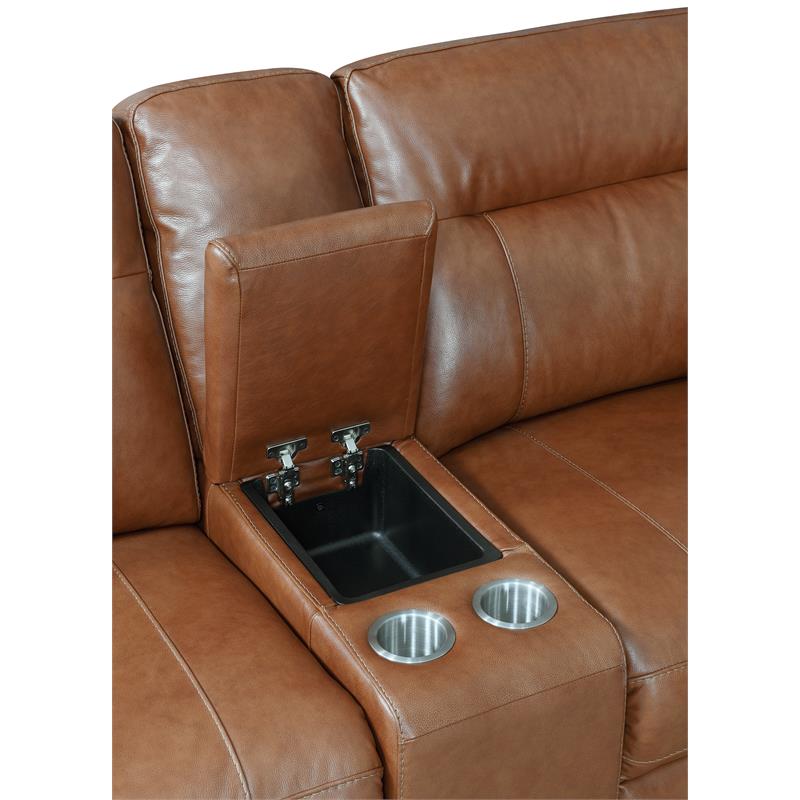 Steve Silver Casa Brown Leather Power Reclining Sectional